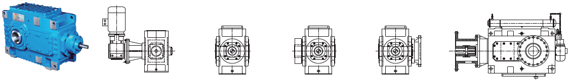 Helical Bevel Industrial Transmission Gearbox Reducer