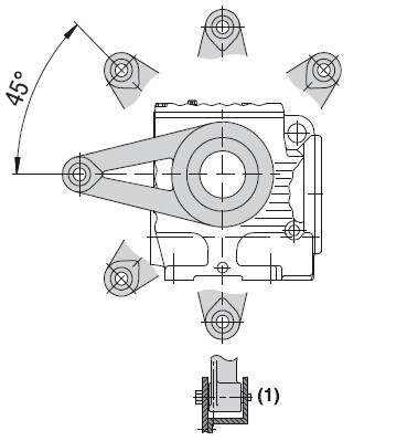 Torque arm for worm helical gear unit
