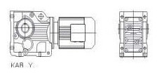 Foot mounted helical bevel gear motor with hollow shaft
