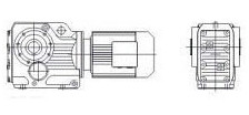 Helical bevel geared motor with hollow shaft