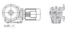 Flange mounted helical bevel gear motor with hollow shaft