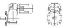 Flange-mounted parallel shaft helical gear motor with solid shaft