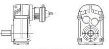 Shaft input combinatorial parallel shaft helical gear motor