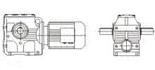 Foot-mounted helical-worm gear motor with solid shaft