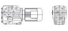 Helical bevel geared motor with hollow shaft