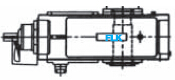B..KV hollow shaft with involute splines vertical gear box