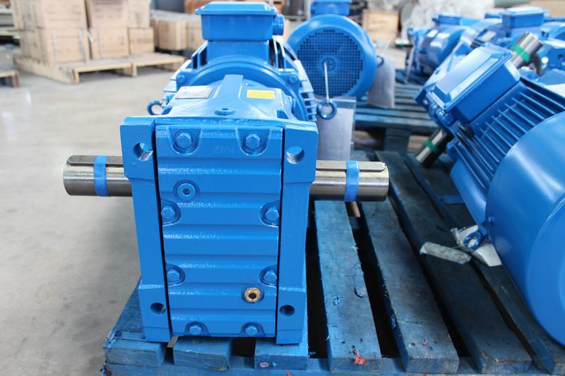 Double shafts helical bevel geared motor gearbox reducer
