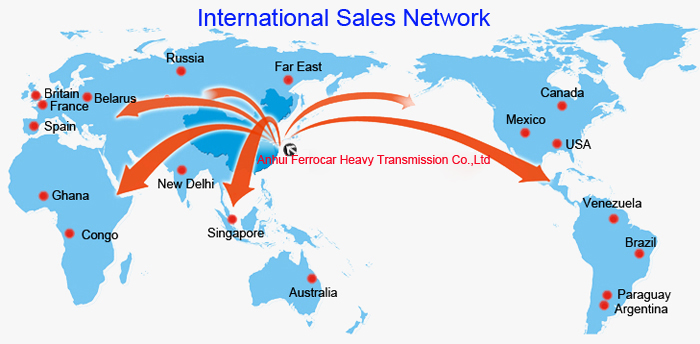FLK Gearbox Speed Reducer International Sales Map