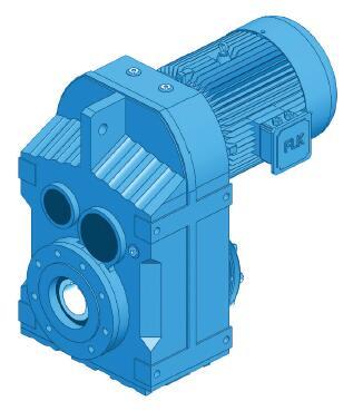 Hollow Shaft Shrink Disk Parallel Shaft Helical Gearmotor with B14 Flange Mounted